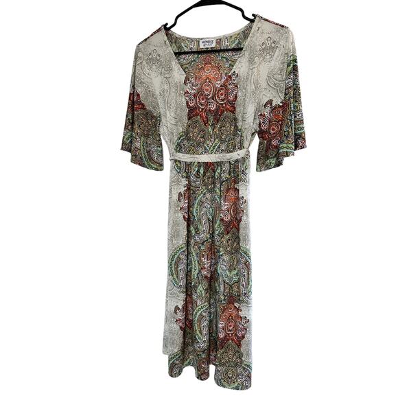 Monroe &‎ Main Midi Tie Back Dress sz M - Picture 2 of 3